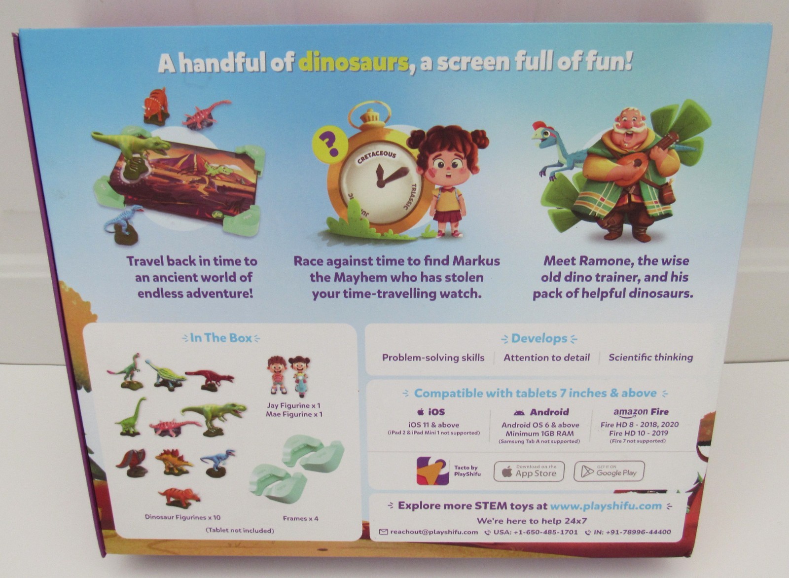 2021 PLAYSHIFU TACTO DINOSAUR STEM TOY GAME FIGURINES SMART KIT for TABLETS 7″+