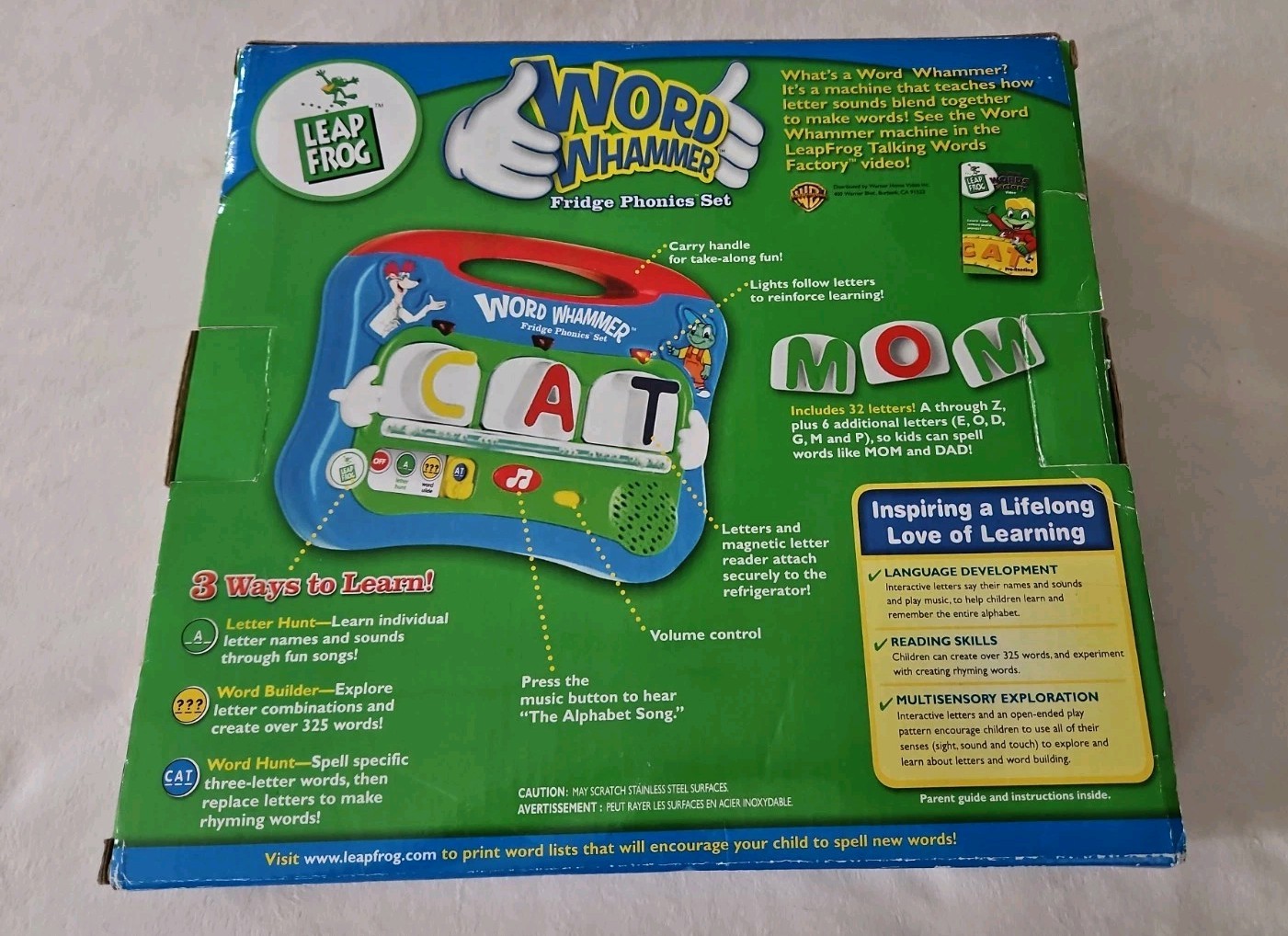 NEW Leap Frog Word Whammer Fridge Phonics Set 32 Magnetic Letters 325 Words Toy
