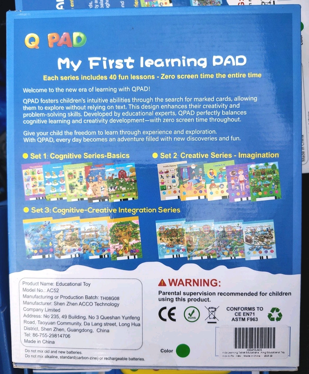 BLUE QPAD Qiaojoy *SEE DESCRIPTION* Toddler Educational Learning Pad Toy Tablet