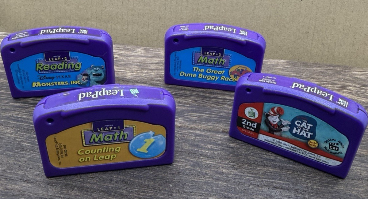 LeapFrog Game Cartridges Lot of 4 – Cat In The Hat, Reading, Math