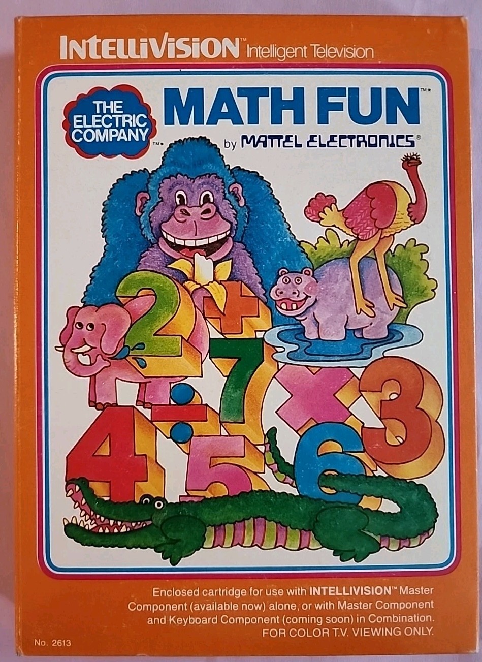 Intellevision The Electric Company Math Fun In Box 2 Overlays Manual CIB