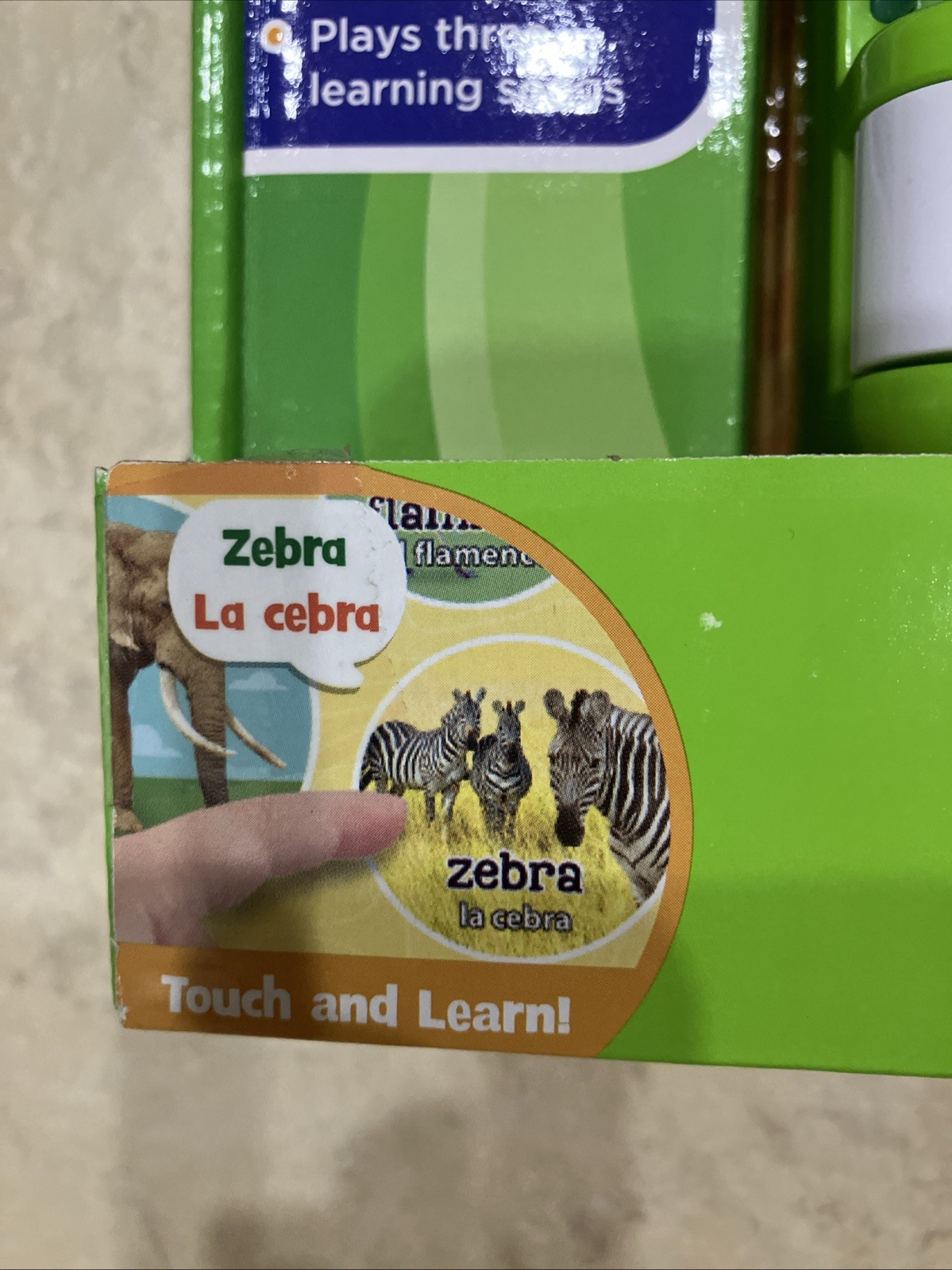 Leap Frog 100 Animals Book Model 6095 Bilingual Learning Book 18+ Months