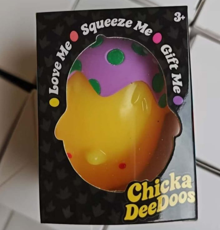 NeeDoh Chicka DeeDoos Tactile Squeeze Toy Yellow/Purple Age 3+ / New in box