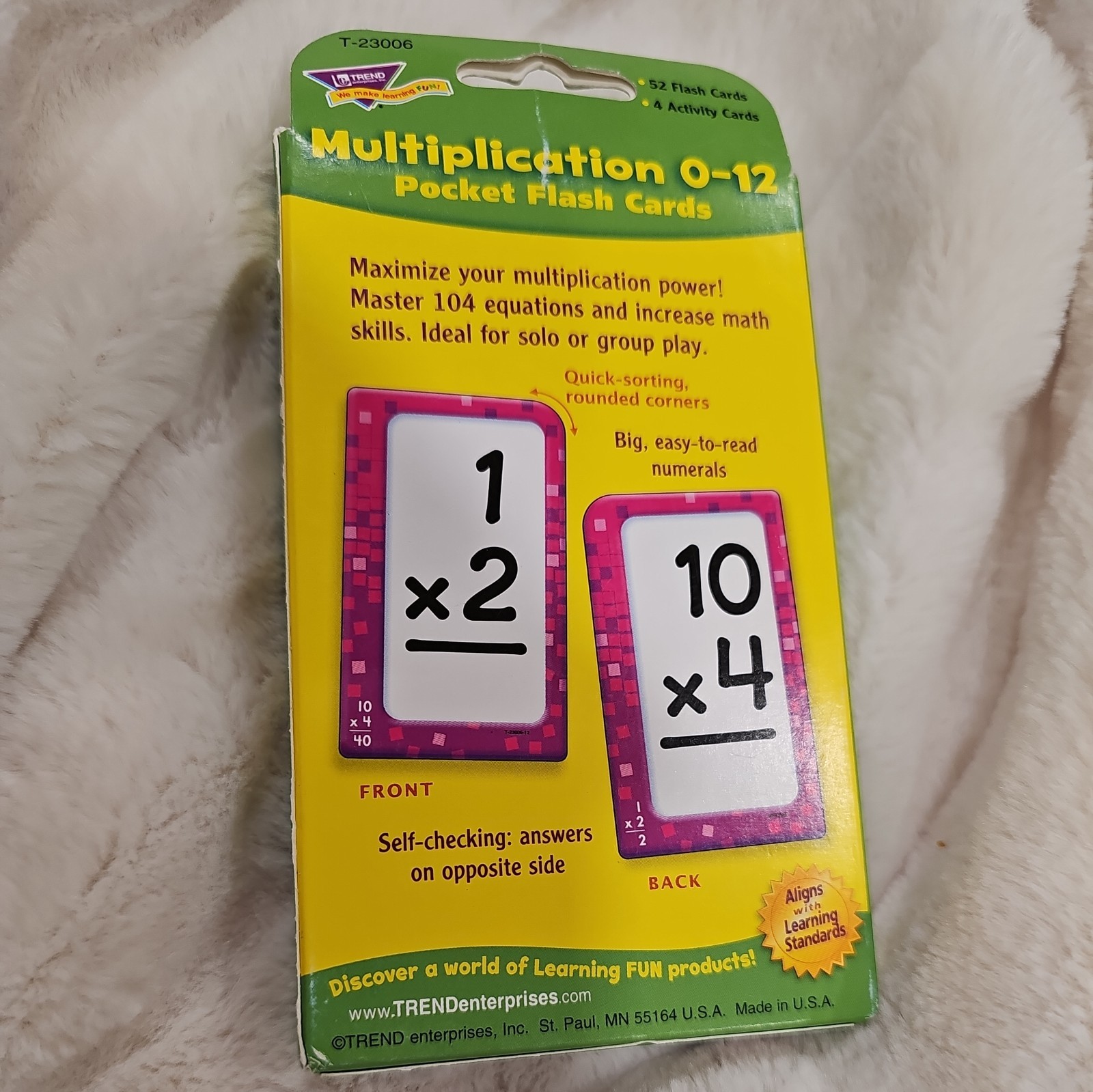 Trend Pocket Flash Cards, Multiplication, Box Of 56 Cards