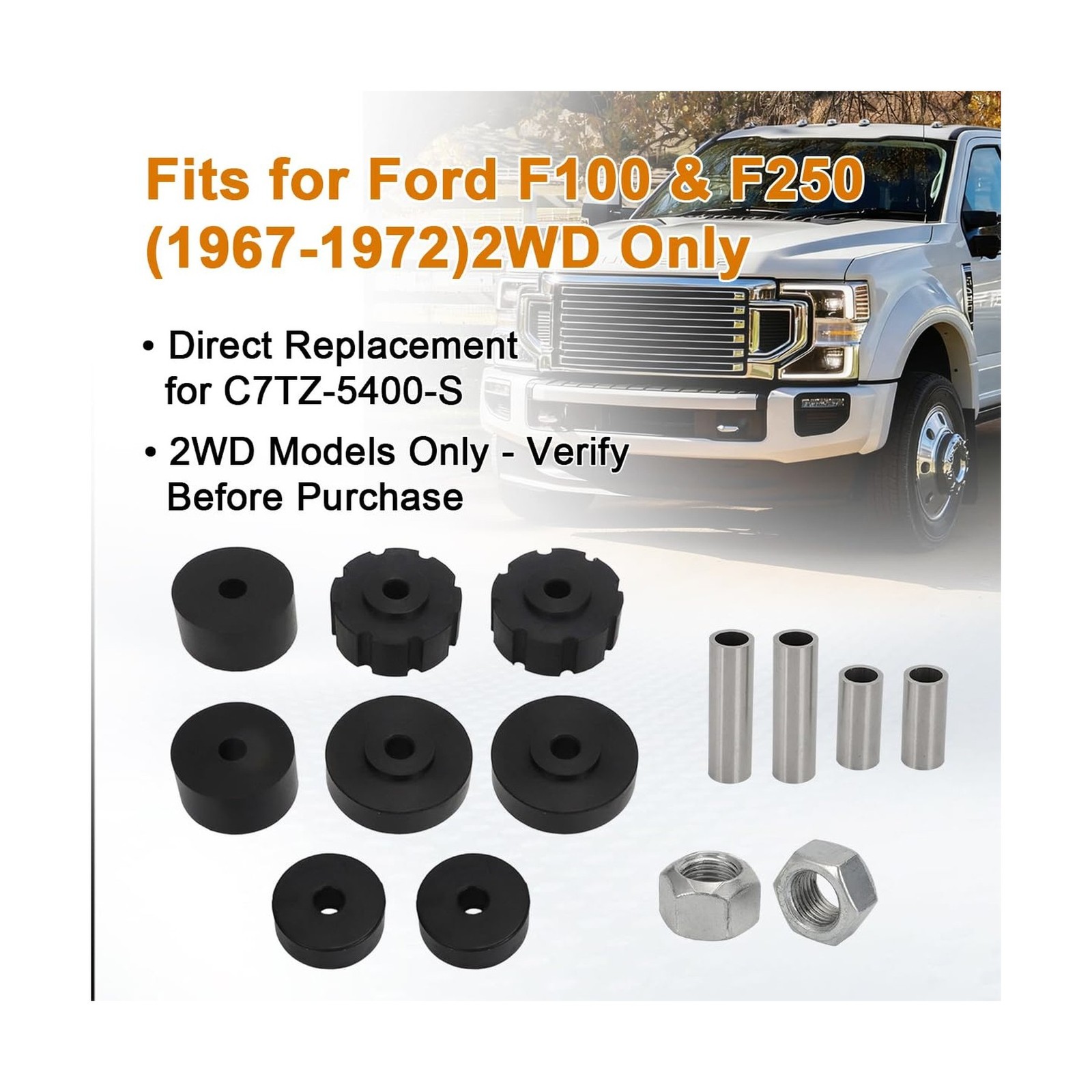 36 Pcs Cab Body Mount Kit for Ford F100 F250(1967-1972), Replacement for C7TZ…