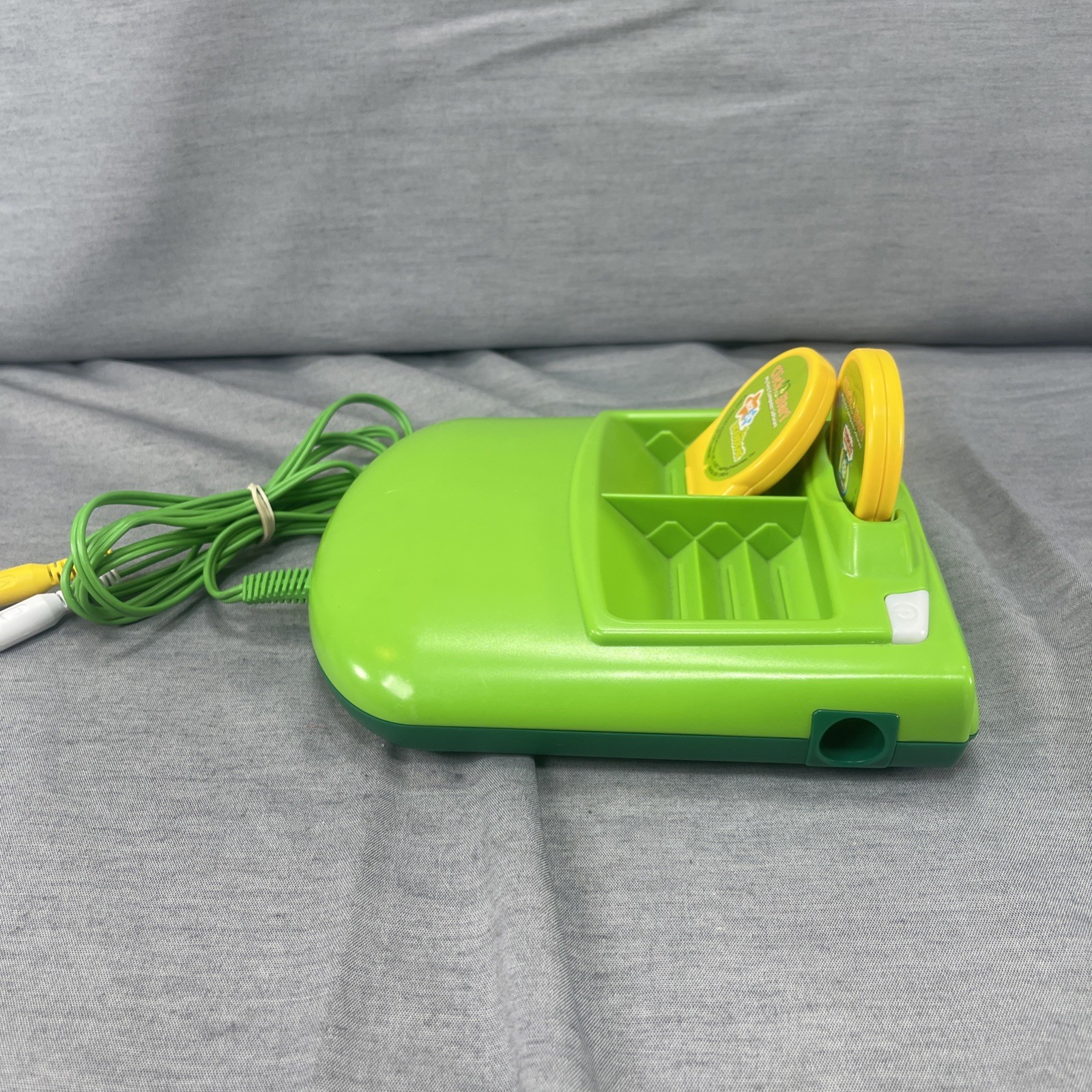 LeapFrog Click Start My First Computer Console green w/ 2 games cartridges READ