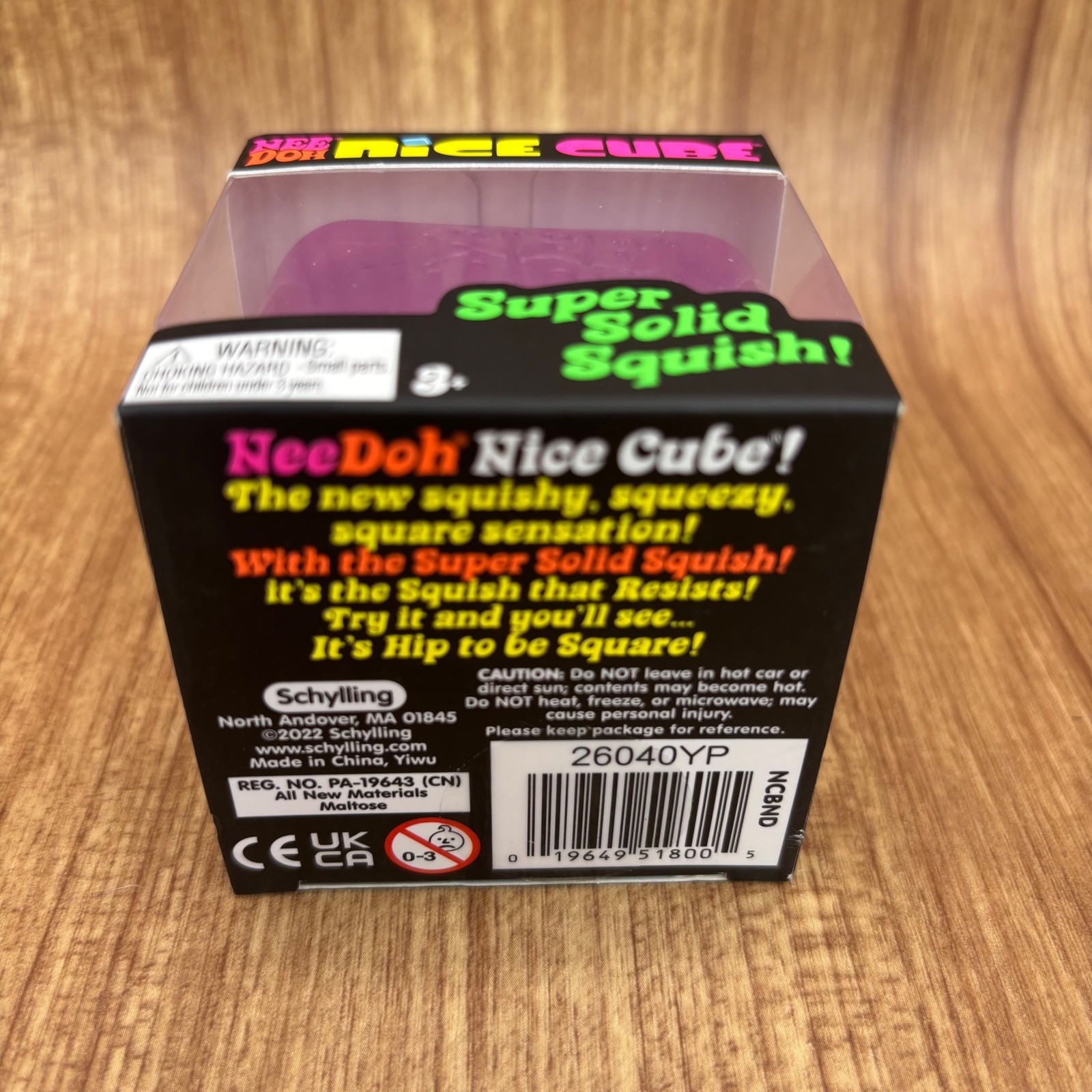 Schylling NeeDoh Nice Cube Unisex OS Purple Super Solid Squish Fidget Toy NEW