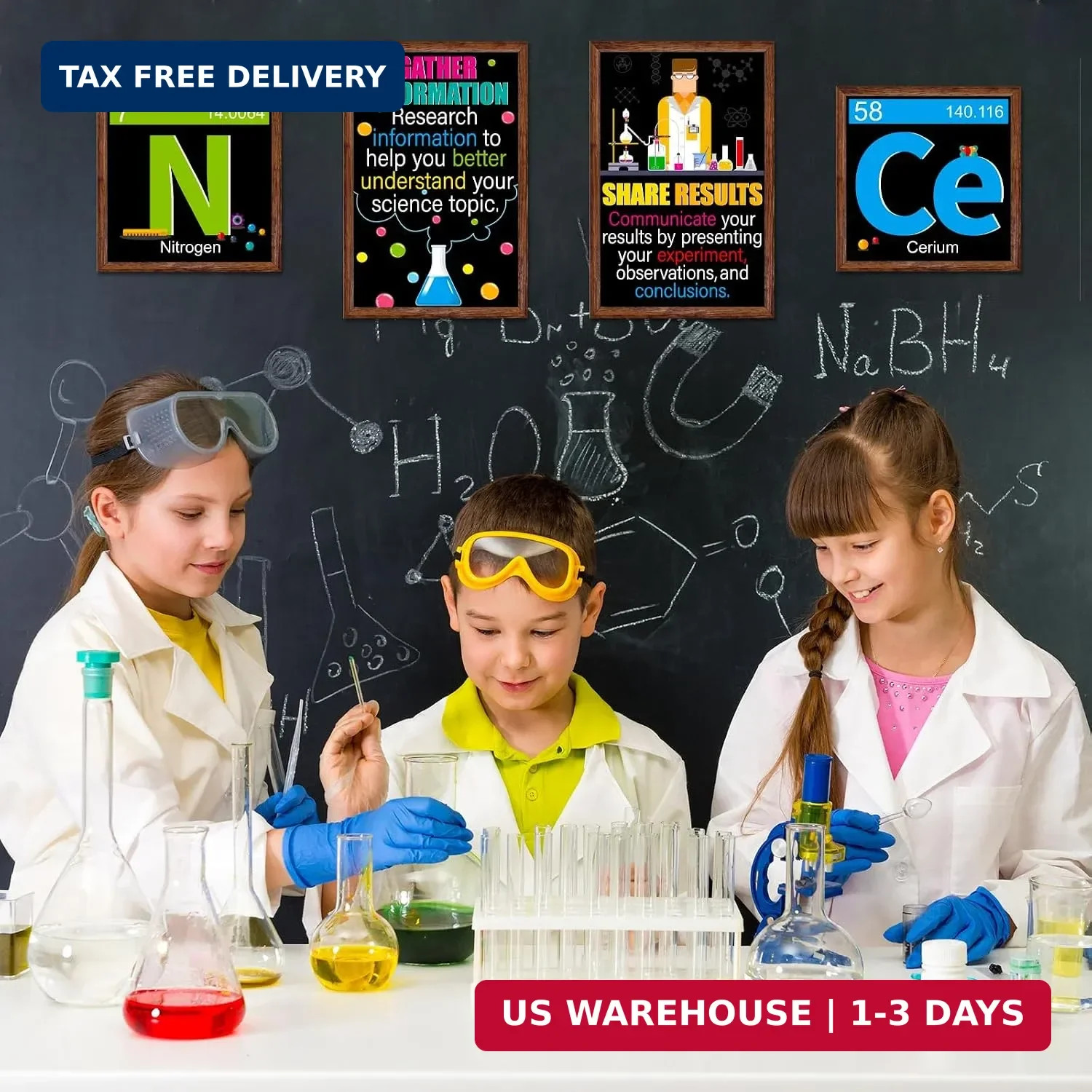 Zonon 27 Pieces Science Bulletin Board Set Laminated Scientist Posters Classroom