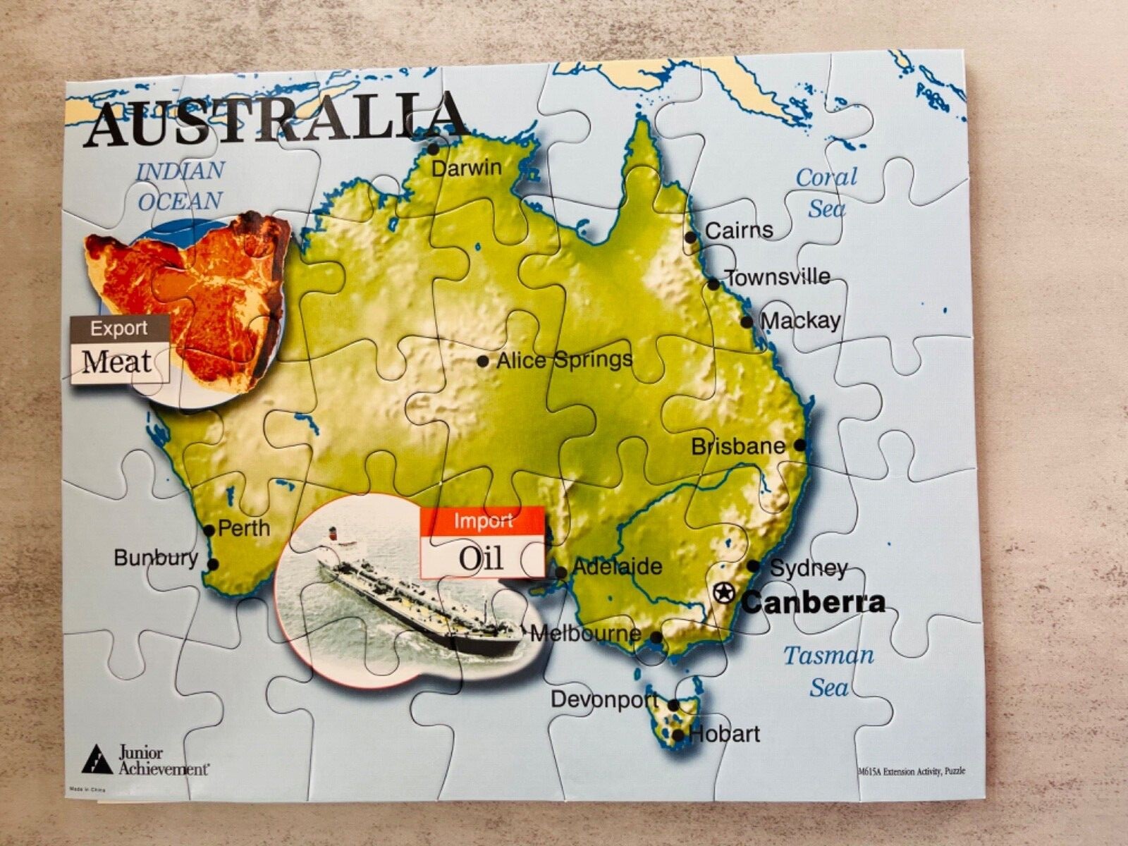 Junior Achievements Extension 35 pc Puzzle Global Map Import Geography You Pick