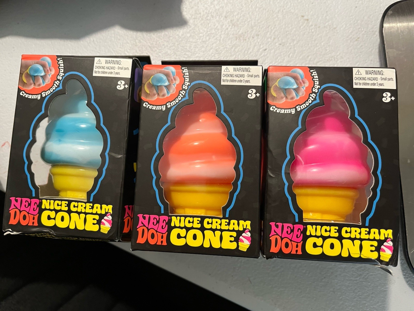 3x Schylling Needoh Nice Cream Complete Set Blue Pink Orange Box Damage