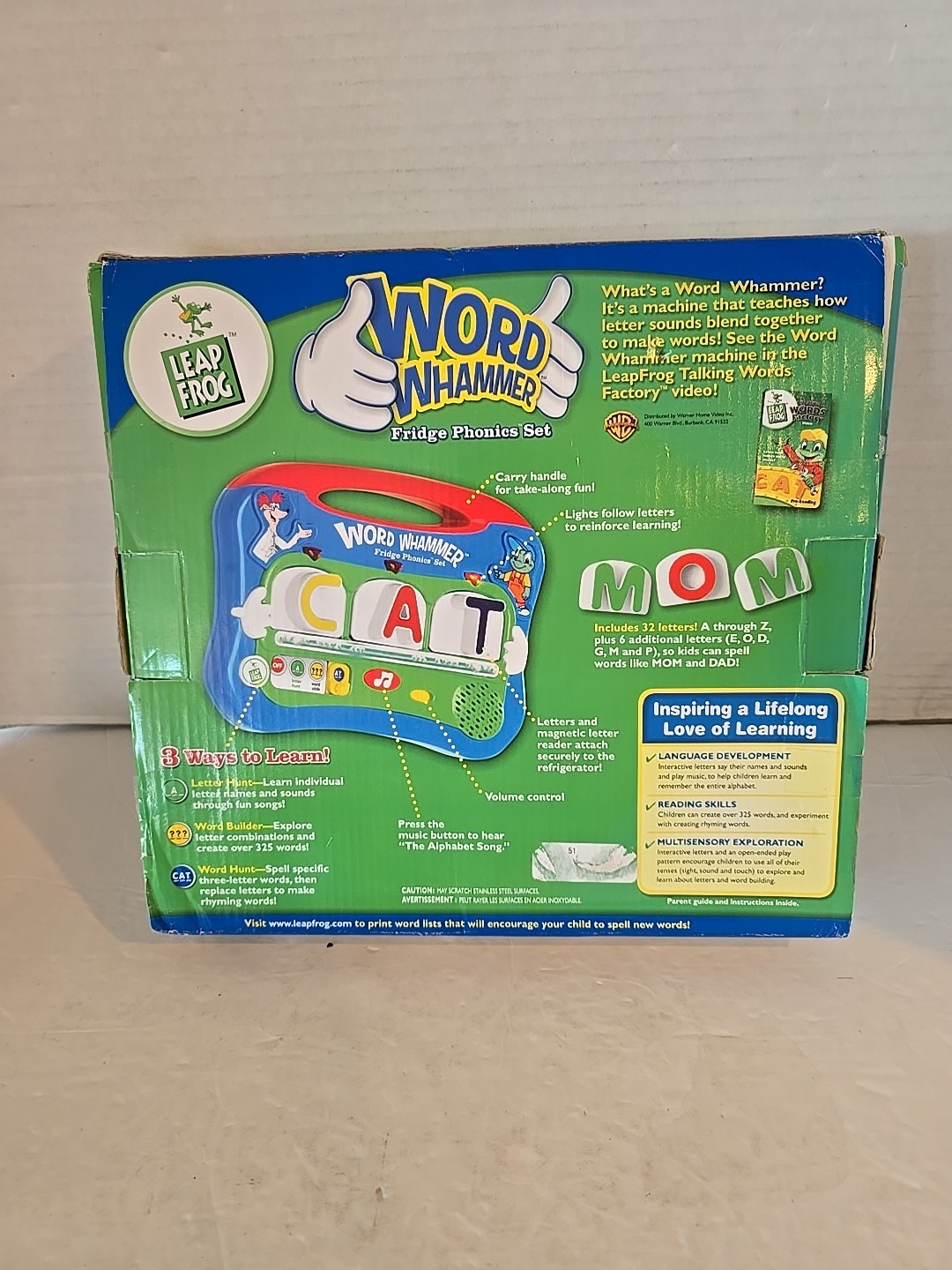 NEW Leap Frog Word Whammer Fridge Phonics Set 32 Magnetic Letters 325 Words Toy