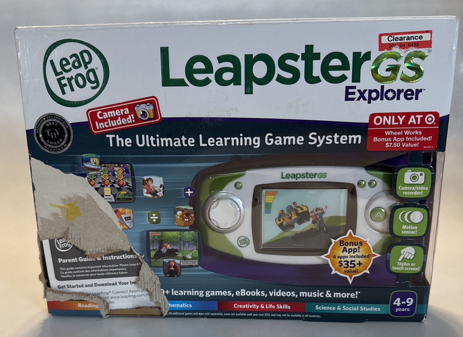 NOS LeapFrog LeapsterGS Explorer Learning Game System Green Damaged Box