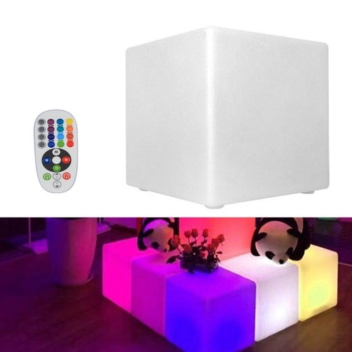 RGB Light Up Square Cube LED 12″ Party Decor Lighting Furniture With 15m Remote