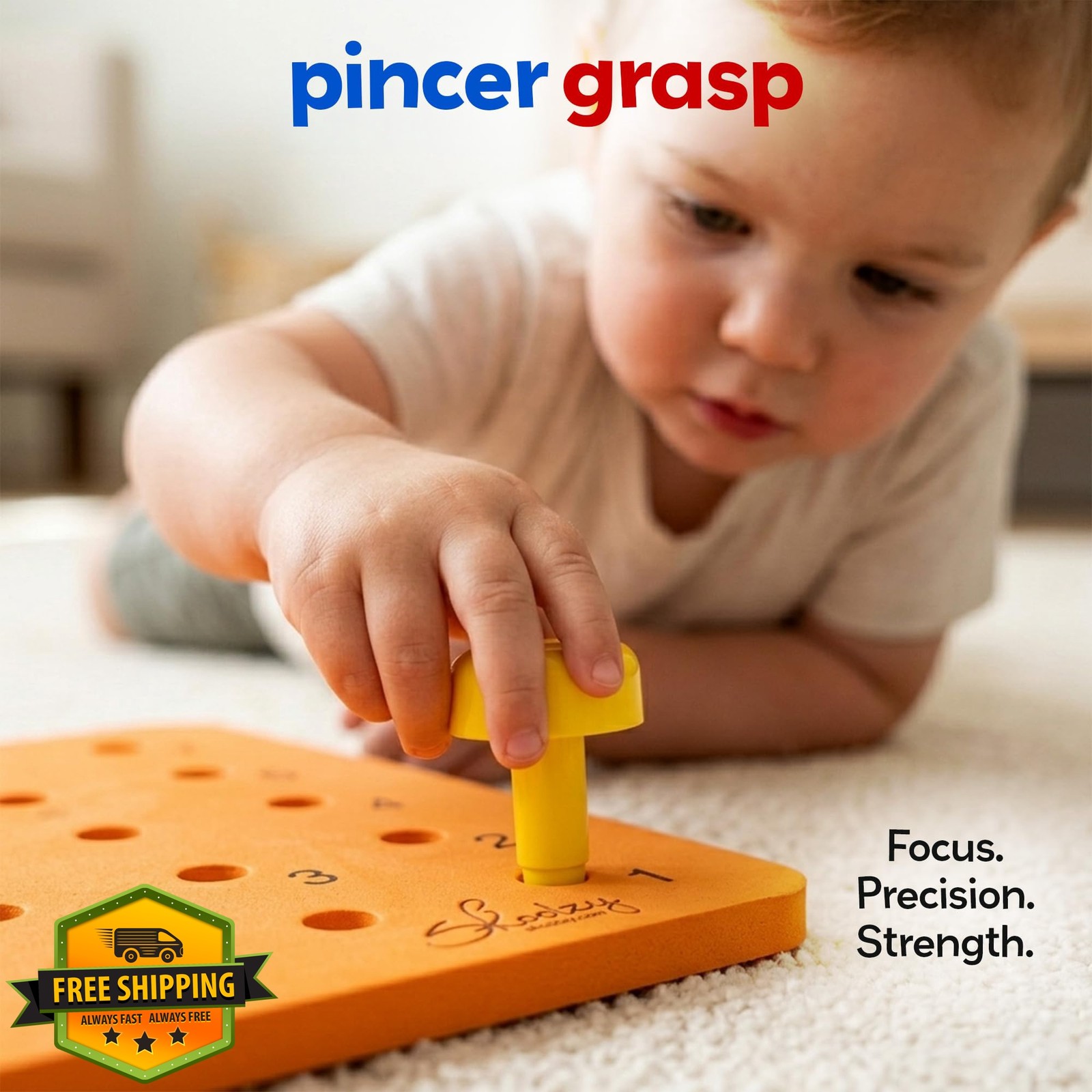Skoolzy Montessori Pegboard 34pc Set