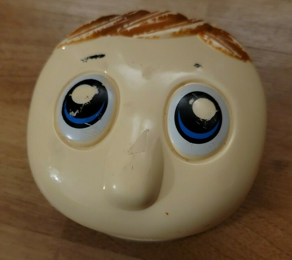 HINGED MOUTH TEETH JAW Smiling Boy HEAD 4×4 Inches FUN EDUCATIONAL Plastic TOY !