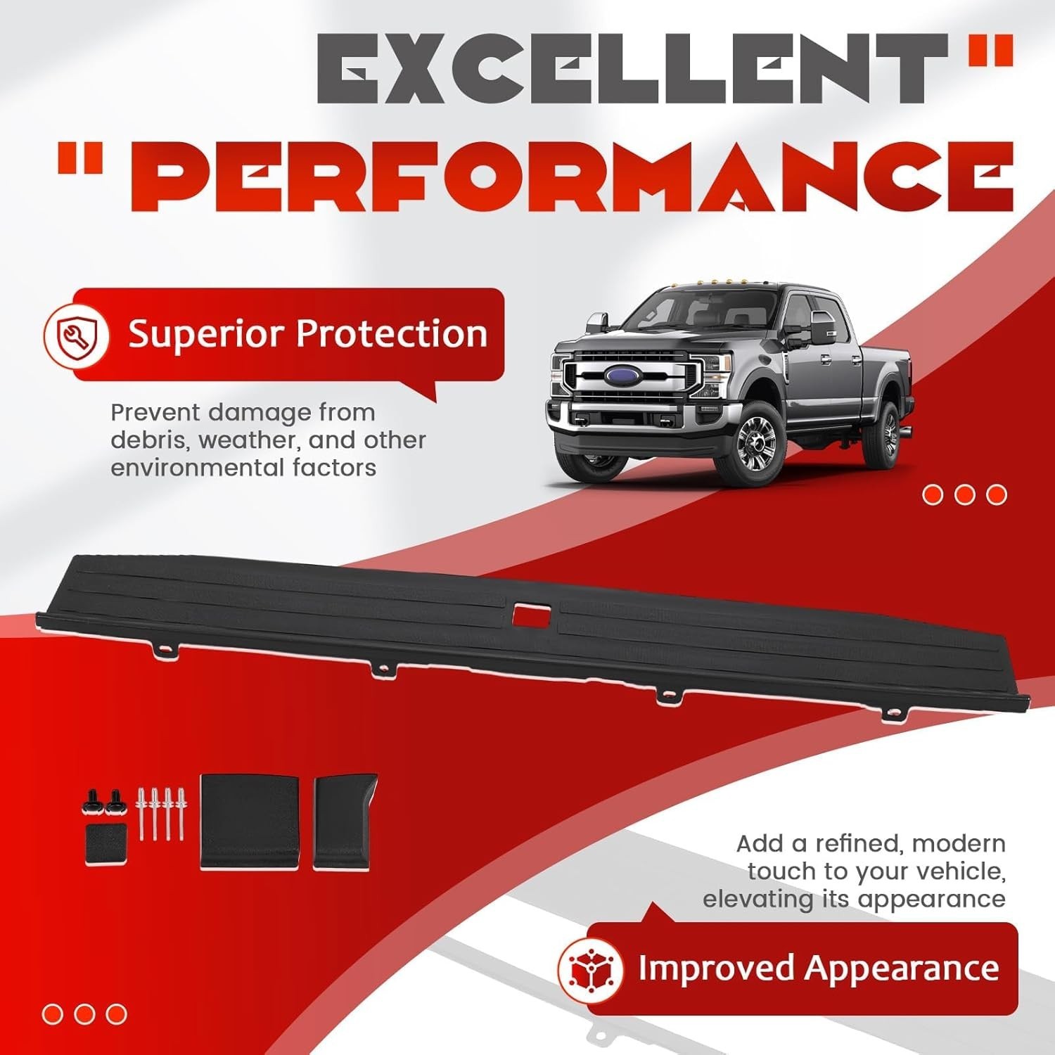 17-22 Ford F250 F350 Flex Step Tailgate Molding Top Trim Cap Cover Set FO1904134