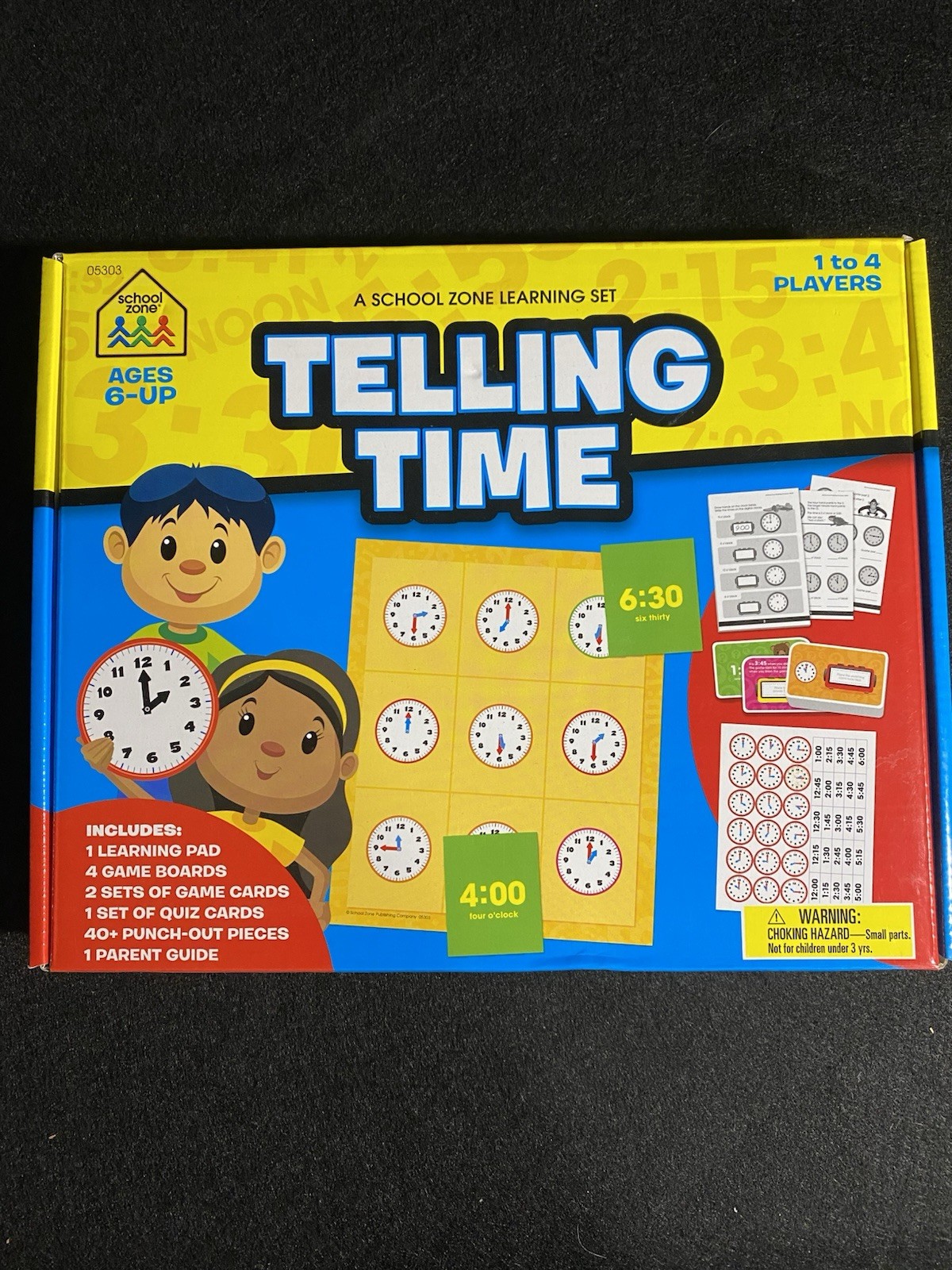 School Zone Telling Time Learning Set Ages 6 & Up Educational Toy