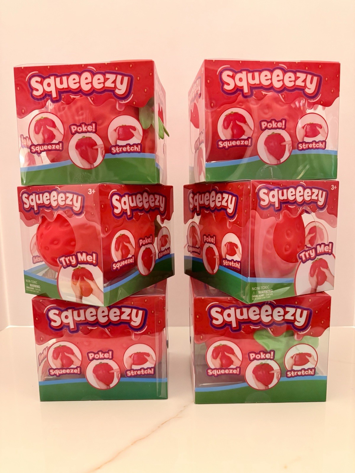 TikTok Viral Toymendous Jumbo Squeeezy STRAWBERRY Squishy Sensory Toy