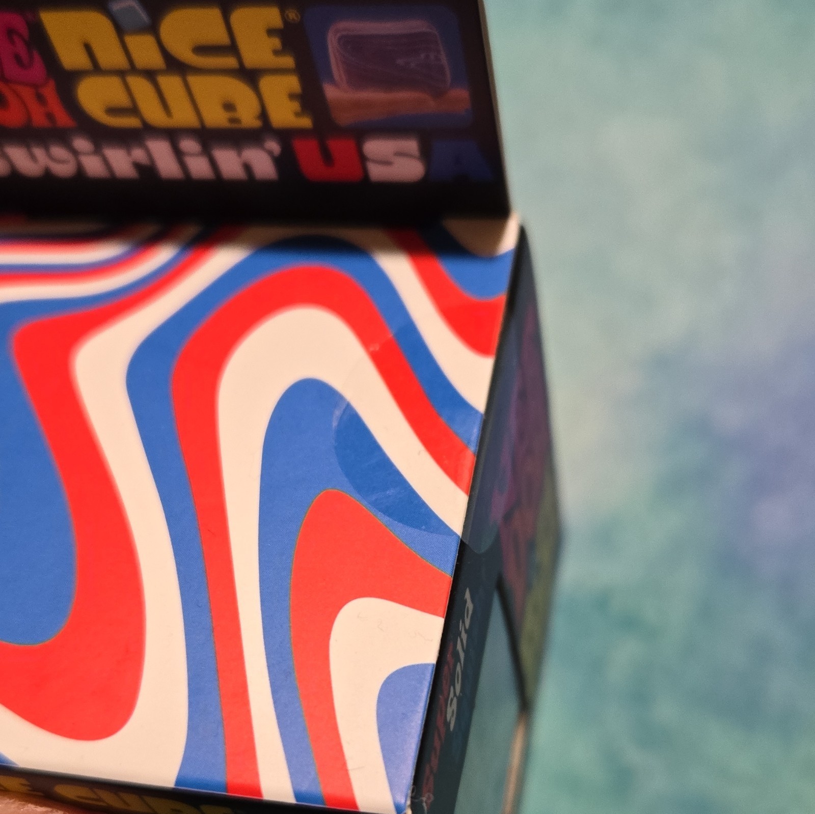 NeeDoh Nice Cube Swirlin’ USA Super Solid Squish Sensory Toy 3+ rare limited run