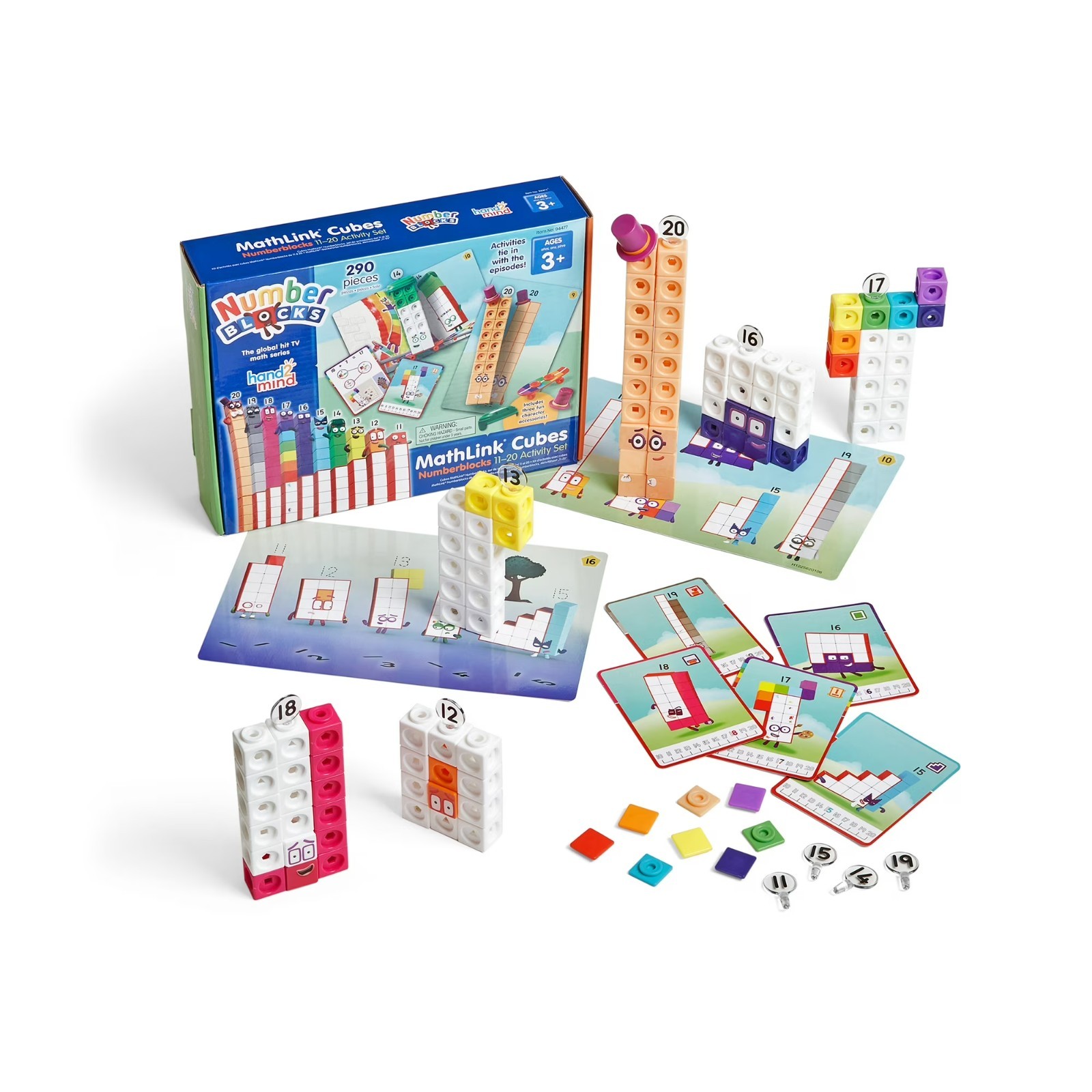 hand2mind Numberblocks 11-20 MathLink Cubes Set Kids Counting Math Learning Toy