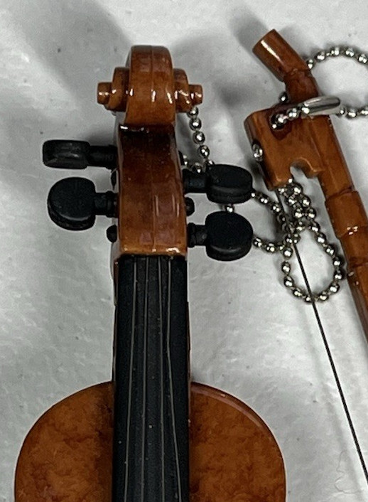 Miniature Toy Play Violin Use Bow for Sound or Plays Songs