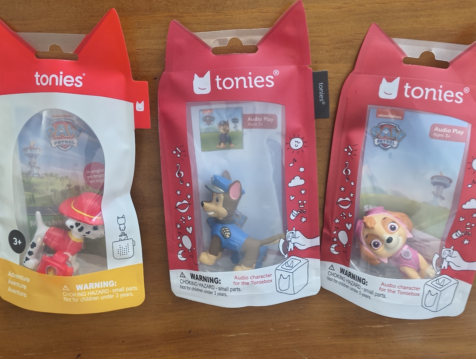 New Tonies Paw Patrol Trio: Chase, Skye & Marshall Item No. 10000571, 726, &731