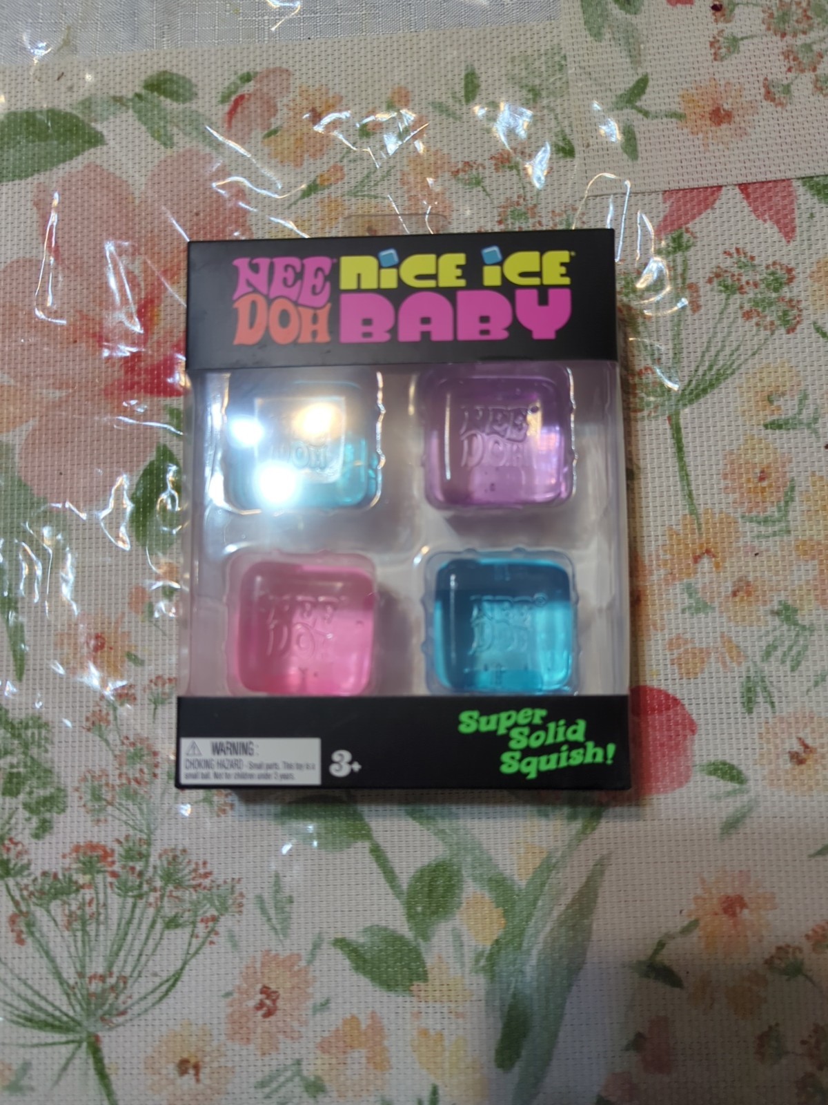 Nee Doh Nice Ice Baby Super Solid Squish Squeeze Toys 4 Pack Blue Pink Purple