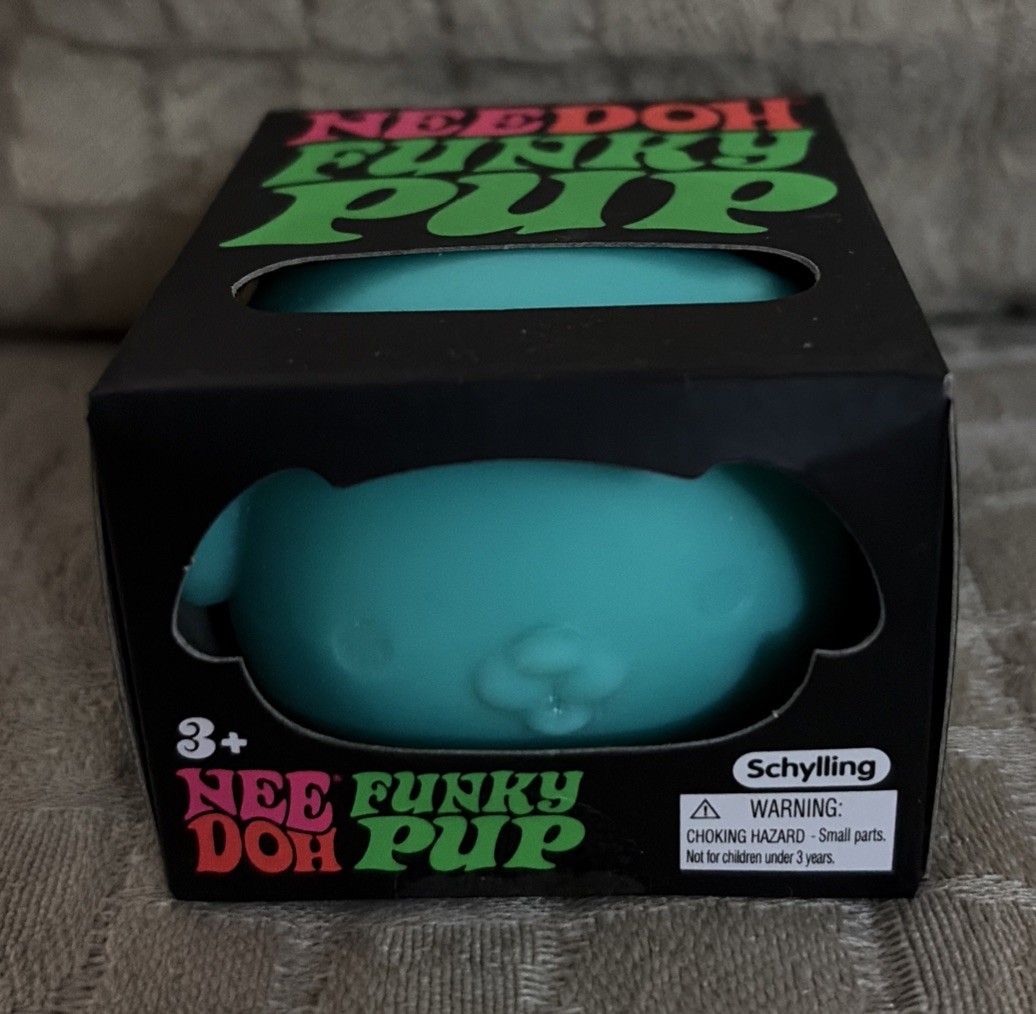 New Nee Doh Needoh Funky Pup Teal Squeeze Ball Super Squish In Hand FAST SHIP