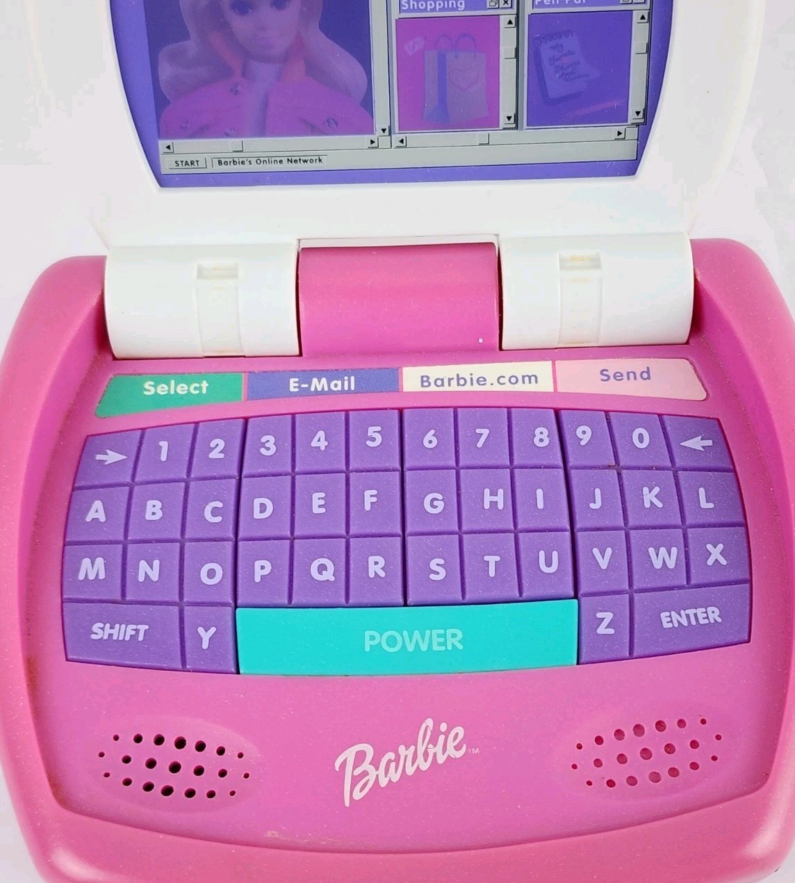 Barbie Online Talking Laptop Computer Toy Vintage 1999 Works Lights Up Talks