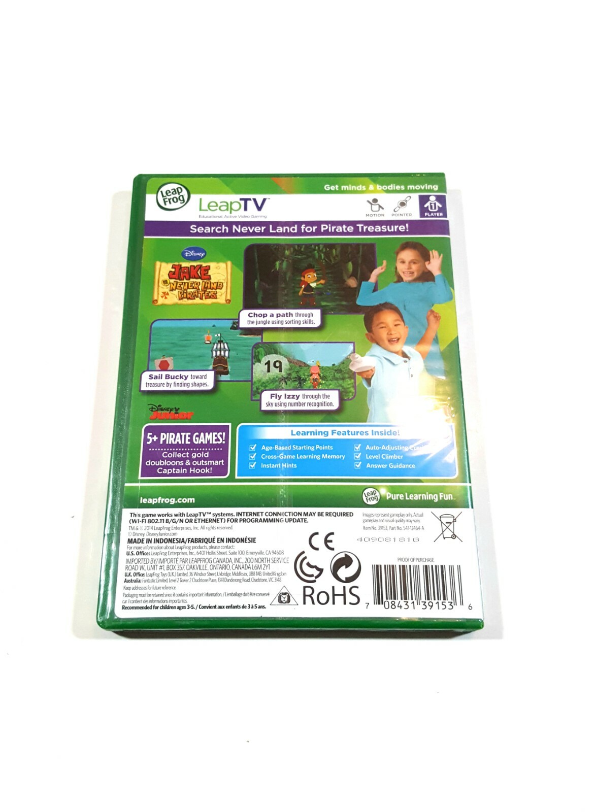 LeapFrog LeapTV Game Disney Jake And The Never Land Pirates Mathematics New