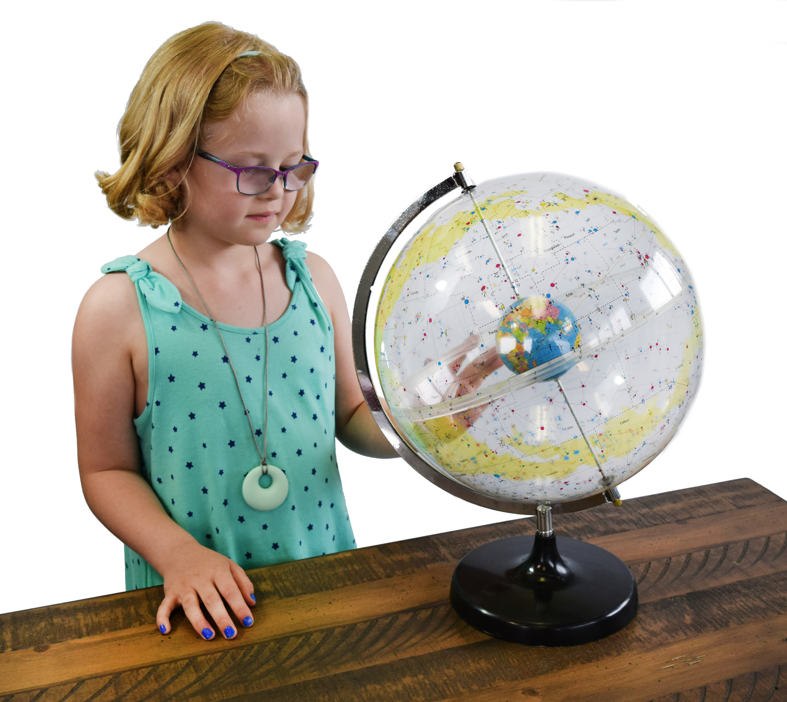 17.5″ Tall Eisco Labs Celestial Star Globe – 12″ Globe Diameter