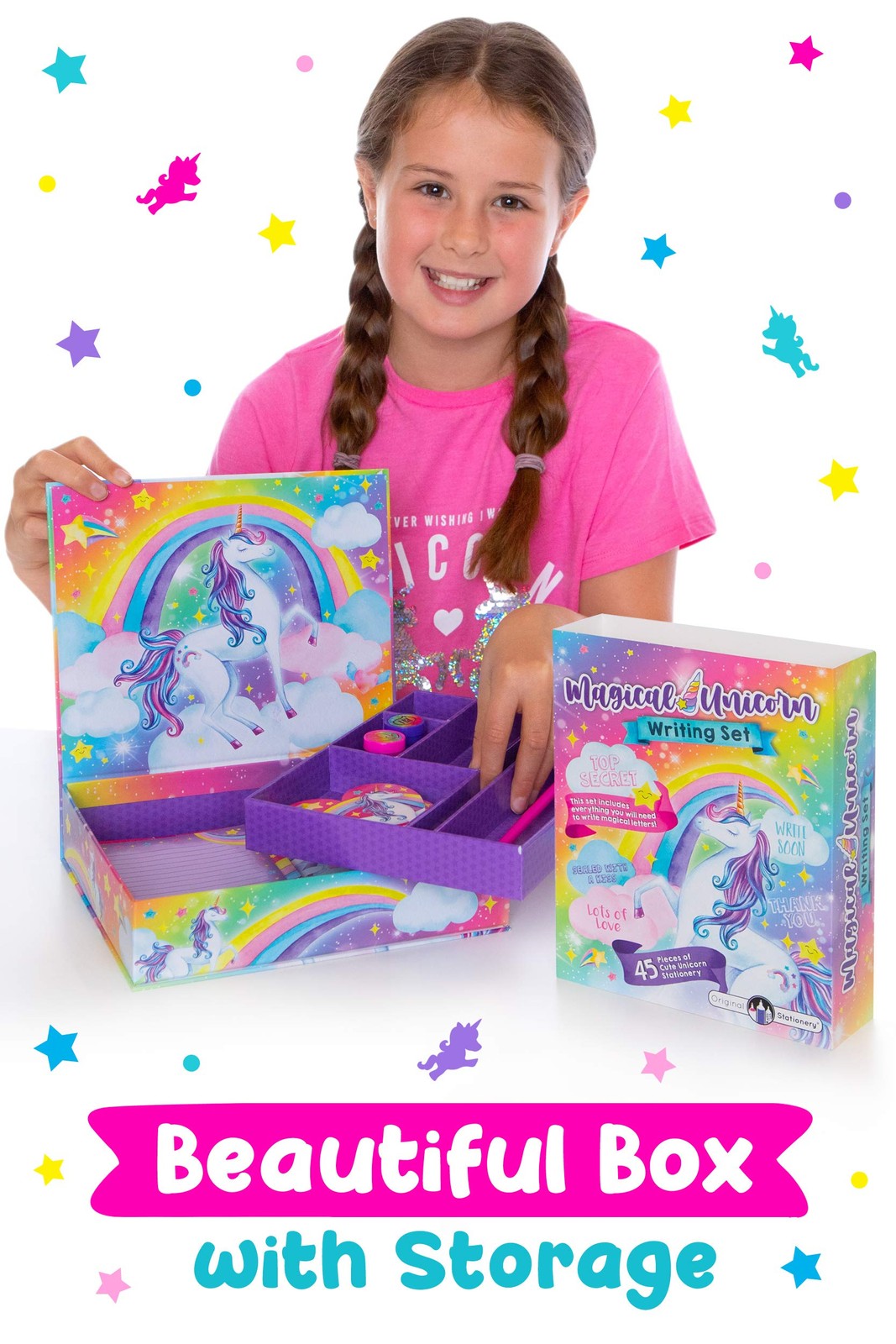 Original Stationery Unicorn Letter Writing Kit – 45-Piece Multi-Color multi