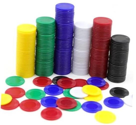 600Pcs Plastic Poker Mini Chips in 6 Colors Bulk Poker 2.2CM in Diameter-600pcs