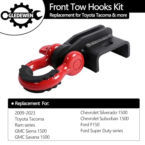 Front Tow Hook Demon, Compatible with 2009-2023 Toyota Tacoma, with 3/4″ D Ring