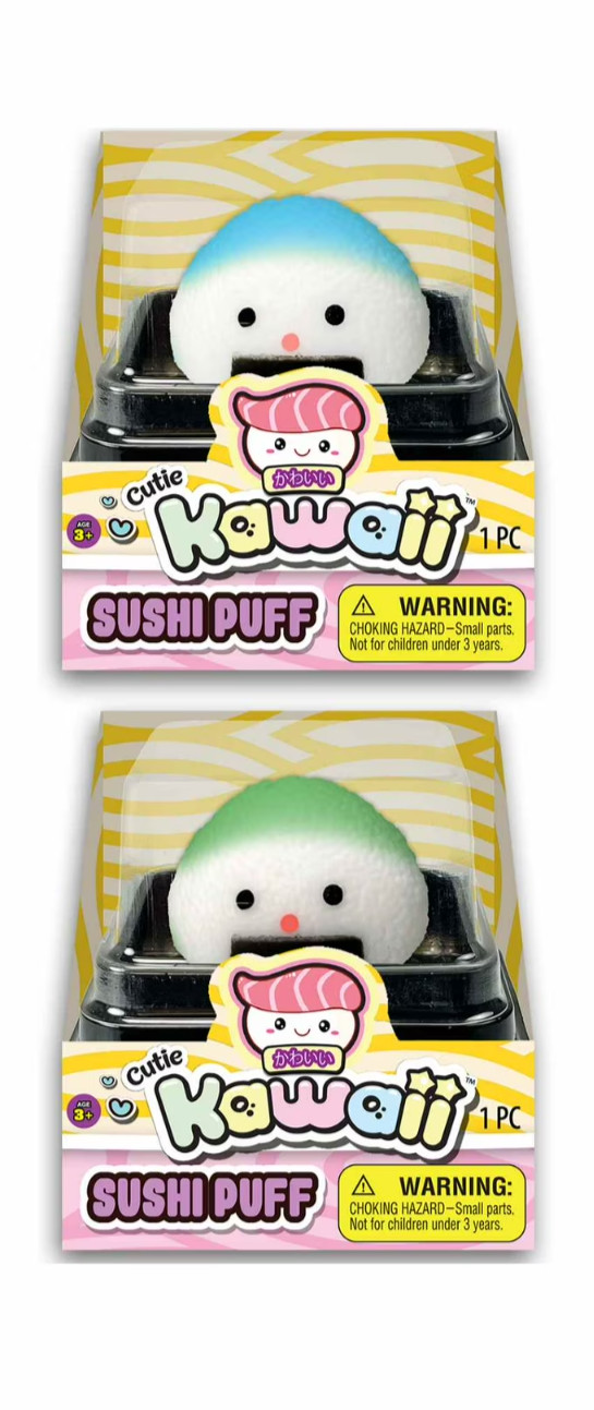 Ja-Ru Kawaii Cutie Sushi Puffs Stretchy Squishy Sensory Toy 2 Pack