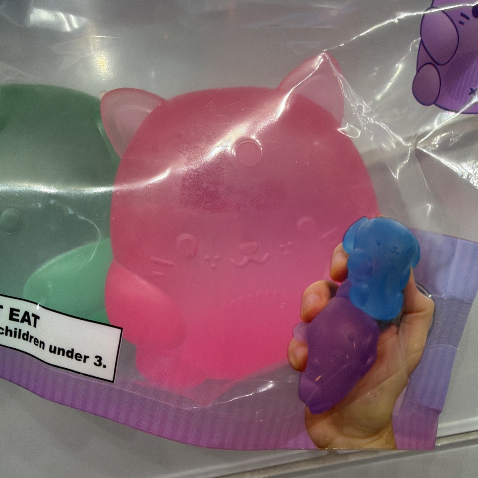 Super Duper Sugar Squisher Mini Animals puppies & kittens green pink squishy