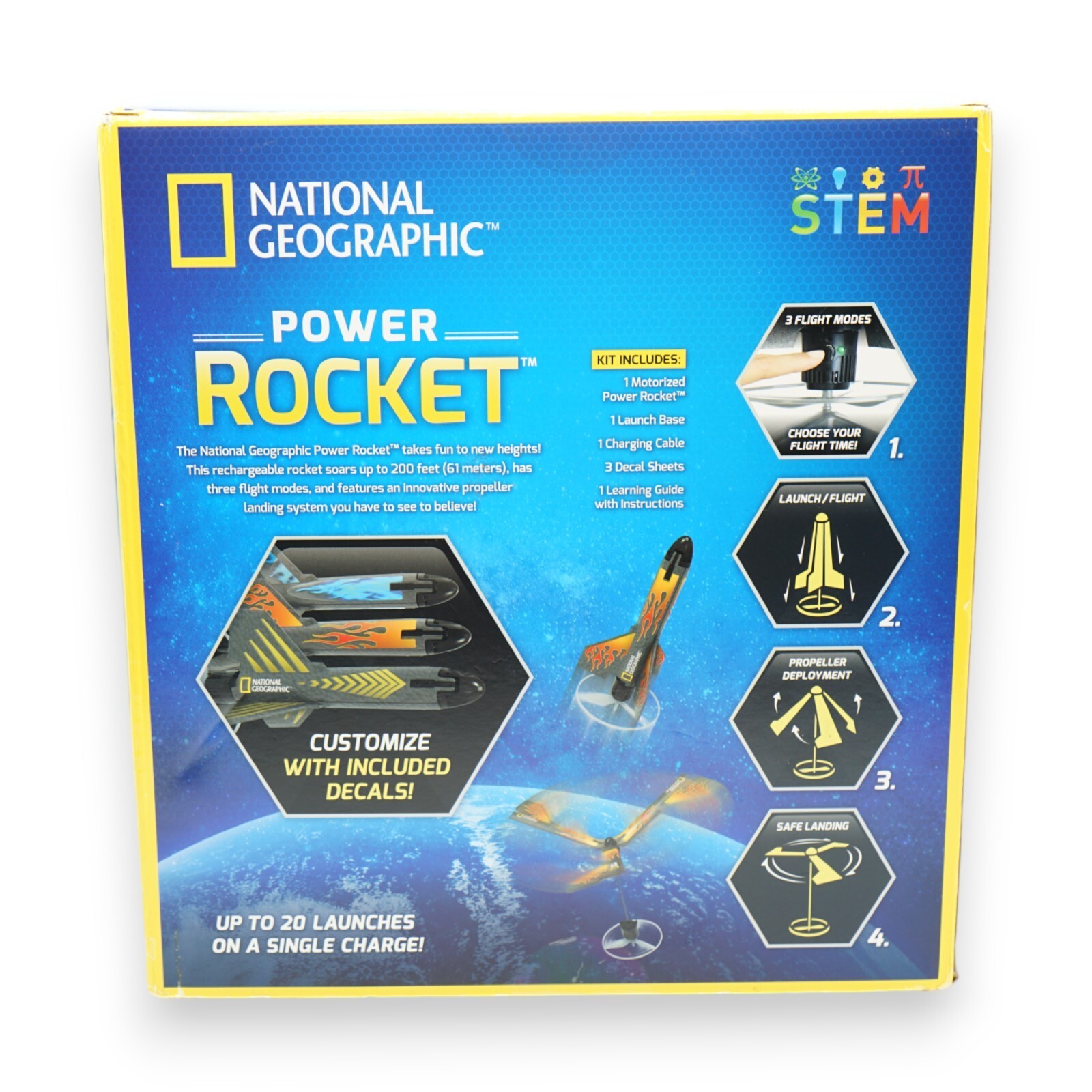 National Geographic Power Rocket (New, Sealed) 200 Feet, Blue Marble