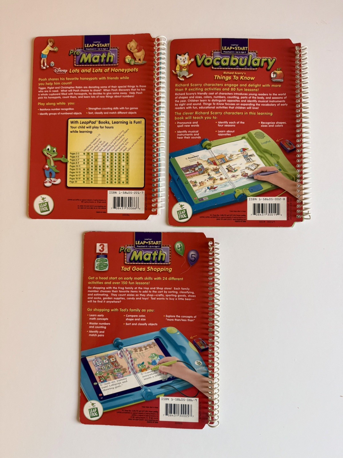 Leapfrog LeapStart Learn to Read+ books K-5 lot of 7