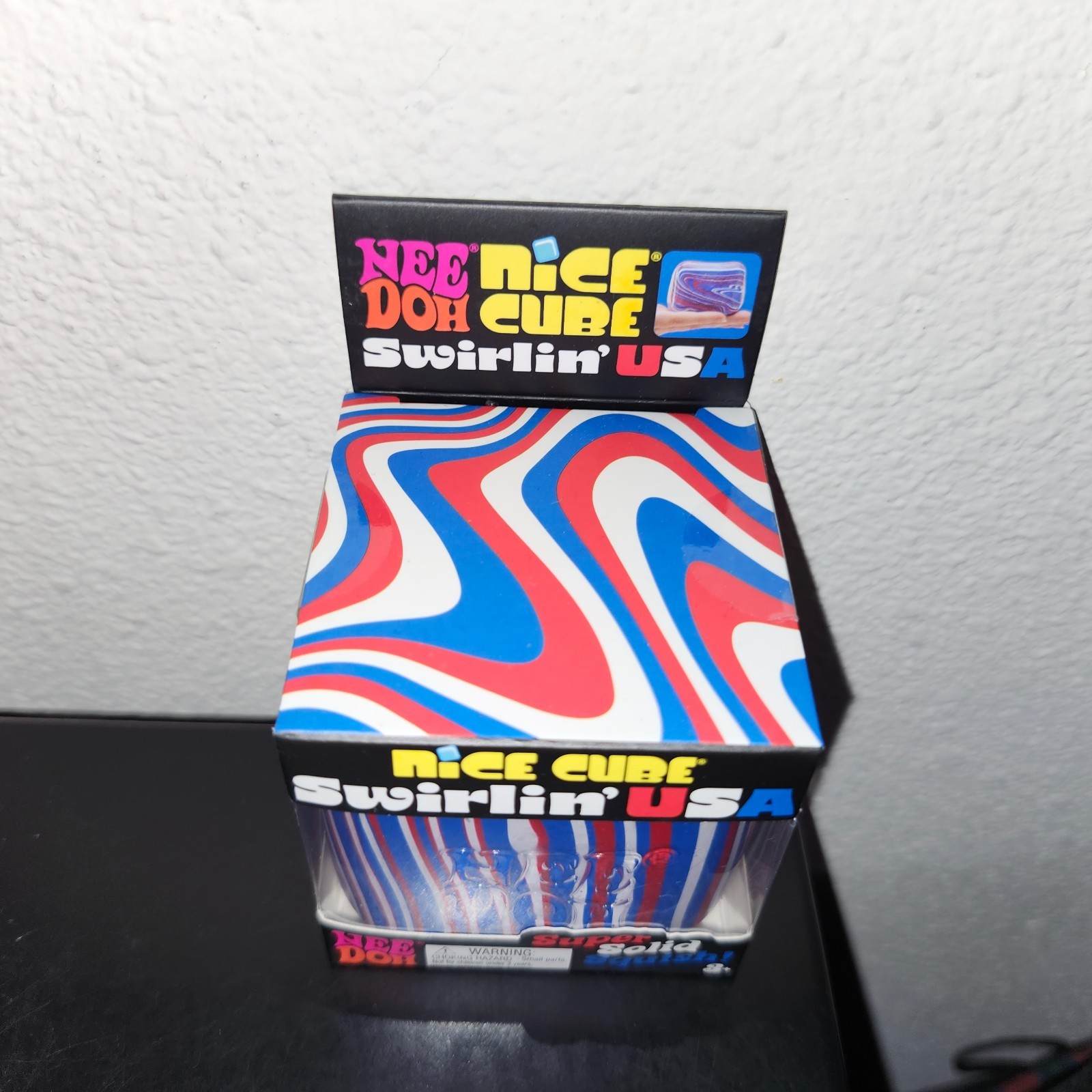 Nee Doh Nice Cube Swirlin’ USA Super Solid Squish Toy Red, White & Blue! VHTF