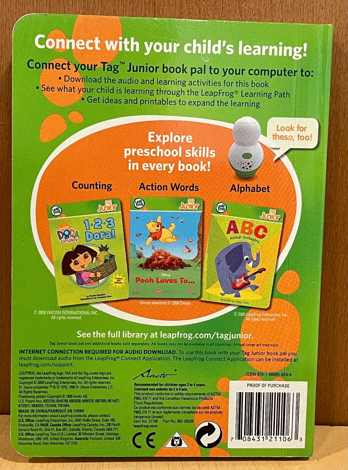 Leap Frog Leapfrog Tag Junior (6) Hardcover Books Dora Toy Story Panda Numbers