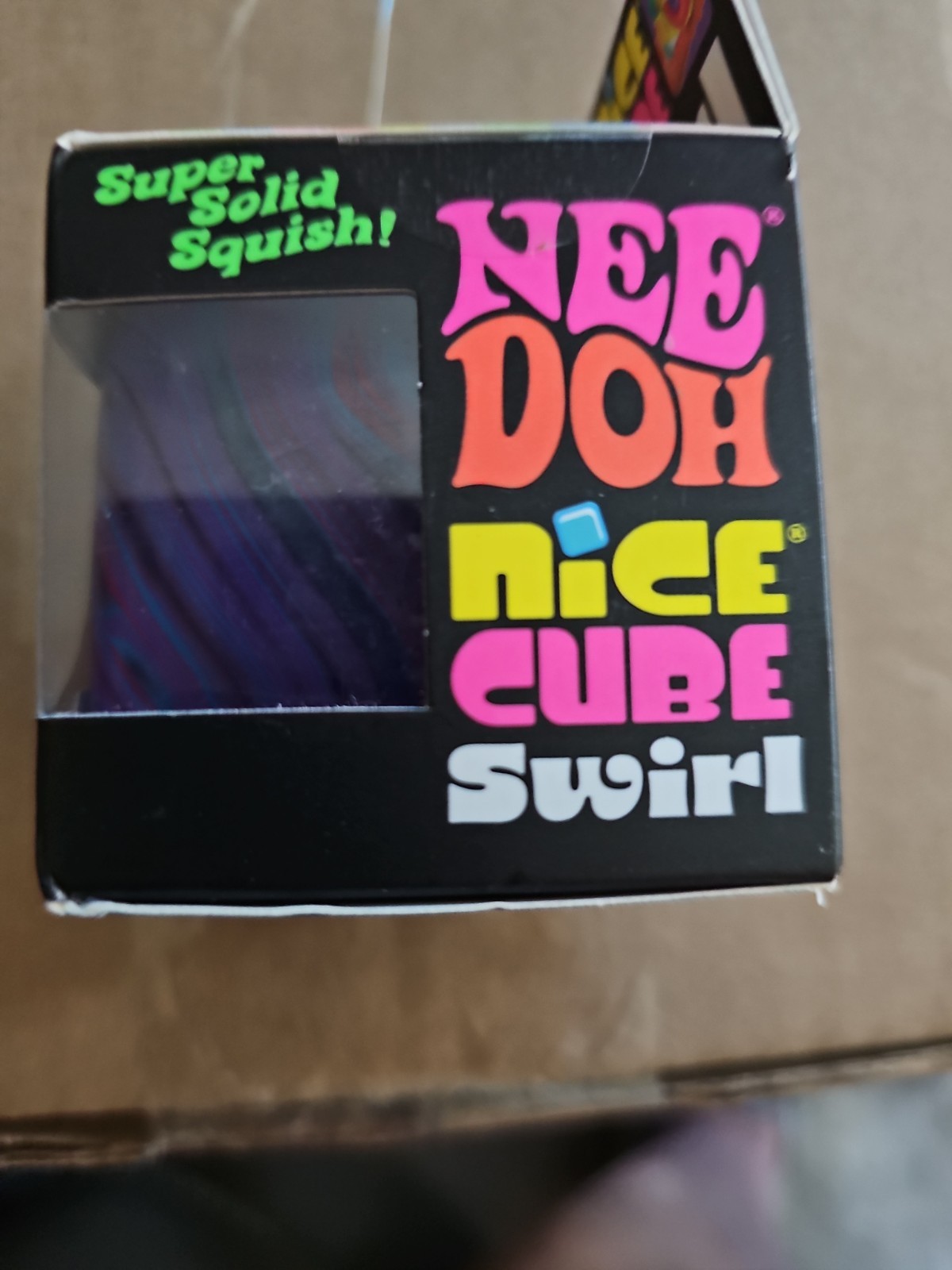 Nee Doh Nice Cube Swirl Super Solid Squish Purple Pink Blue Ages 3-4 Years 3+