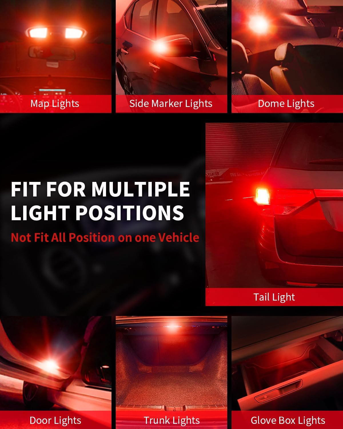 LASFIT 921 912 LED Bulb Red, Third Brake Center High Mount Stop Light, Canbus Er