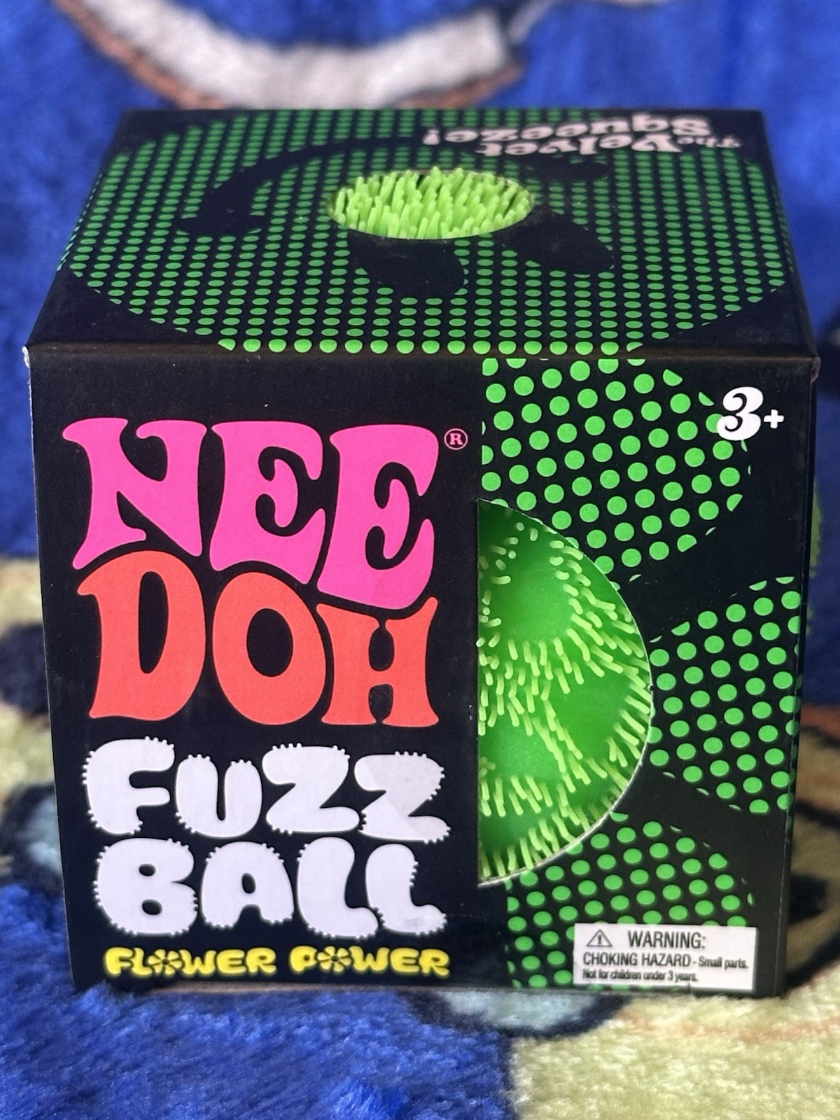 NeeDoh Lot Of 2! GREEN Fuzz Ball Flower Power & Sploot Splat AUTHENTIC NEW!