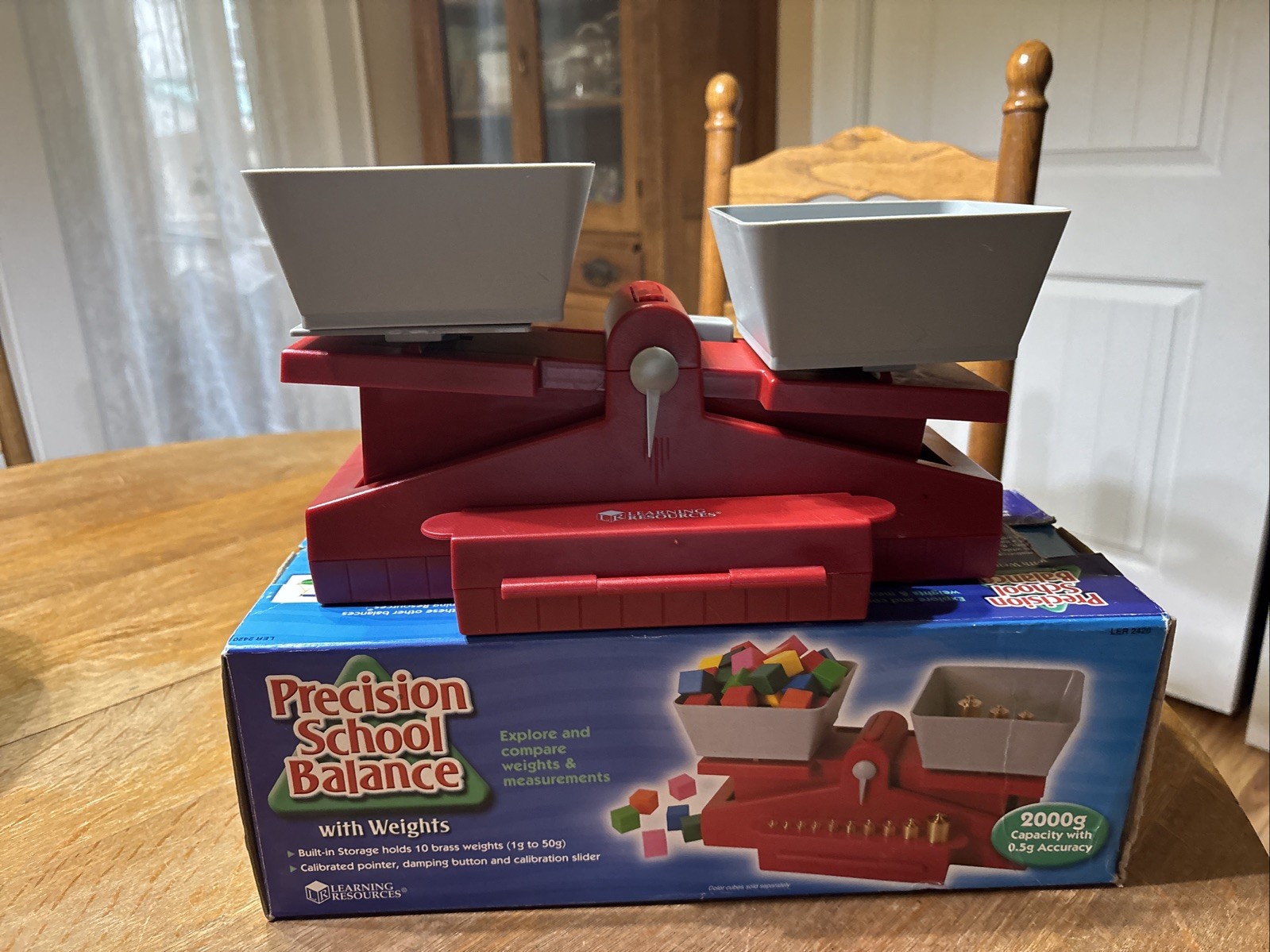 Learning Resources Precision School Balance LER2420 Math Red Gray With Weights