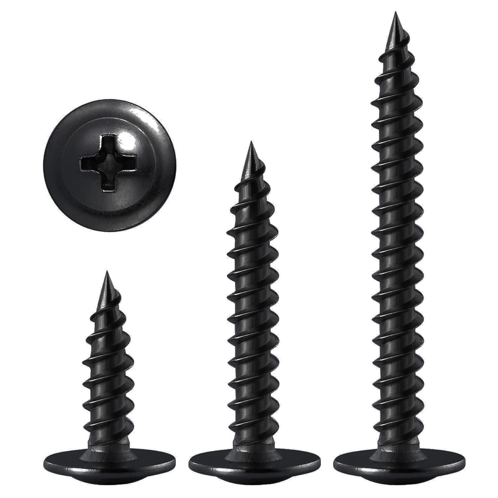 (60 pcs) Wensilon #10×3″ Black Phillips Truss Head Wood Screws Quick Metal