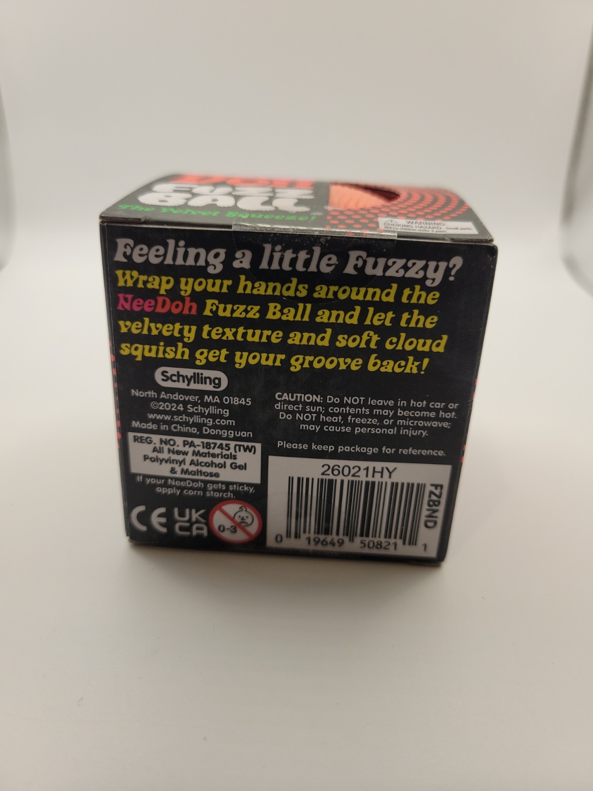 Needoh FUZZ BALL Flower Power Nee Doh Squish Stress Ball NEE-DOH Fuzzball Orange