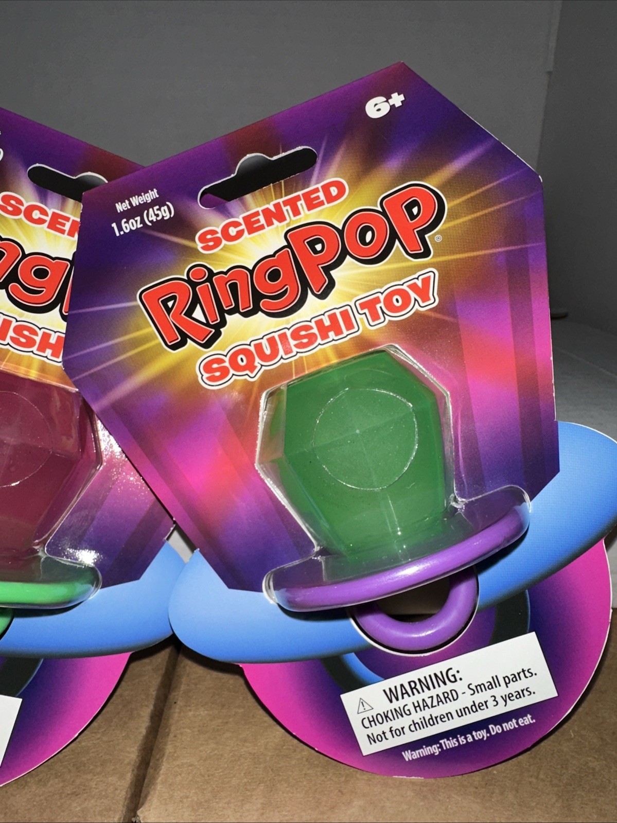Scented Ring Pop Squishy Sensory Toy Pink Green