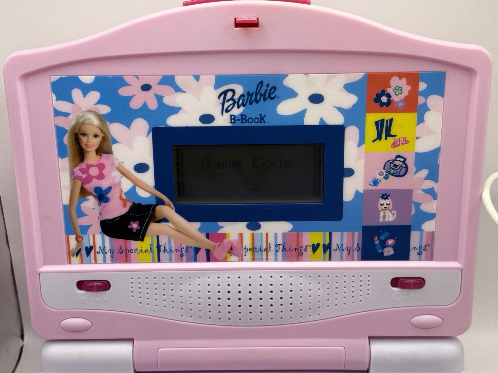 Barbie B-Book Learning Laptop Oregon Scientific 2002 w/Manual Mouse Pad TESTED