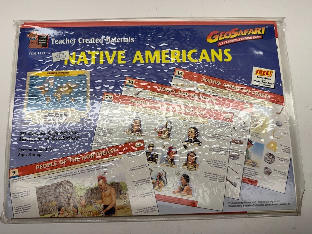 Vintage 1995 Geosafari Native Americans TCM 1153 COMPLETE Learning Cards