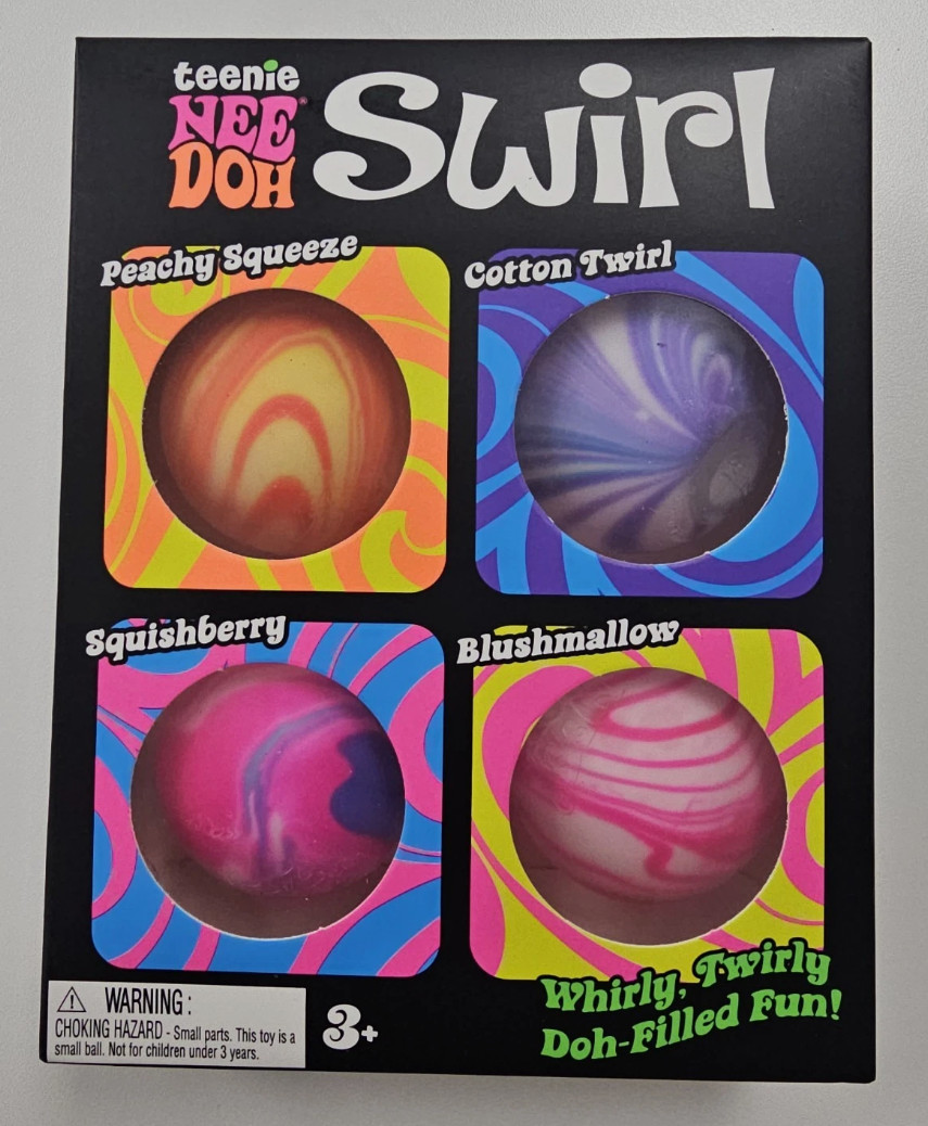 Teenie NeeDoh Swirl 4-Pack Mini Squishy Stress Ball Fidget Sensory Toy Schylling